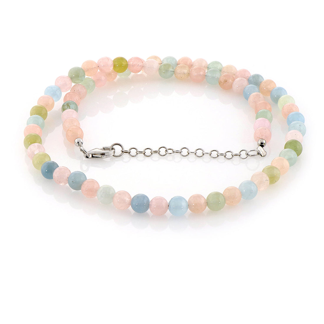 Multi Beryl Silver Necklace