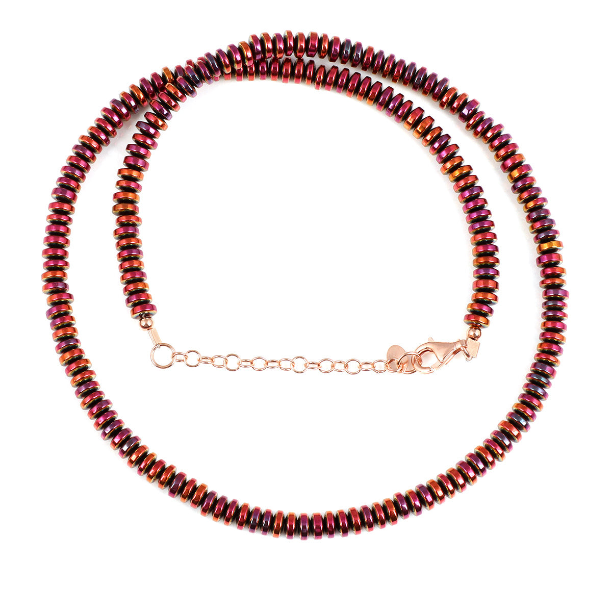 Sterling Silver Rainbow Hematite Necklace