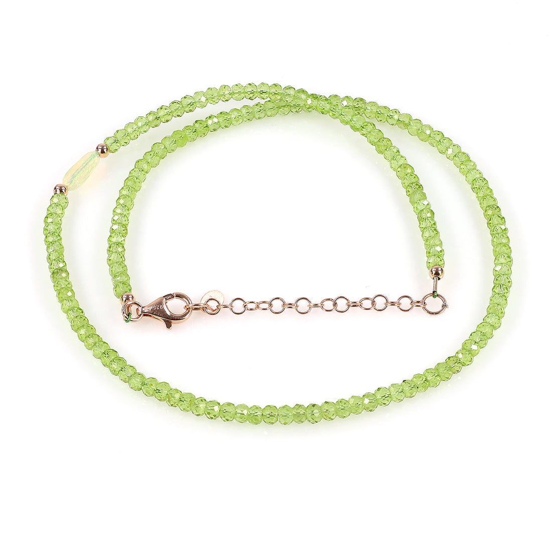 Sterling Silver Peridot and Ethiopian Opal Necklace