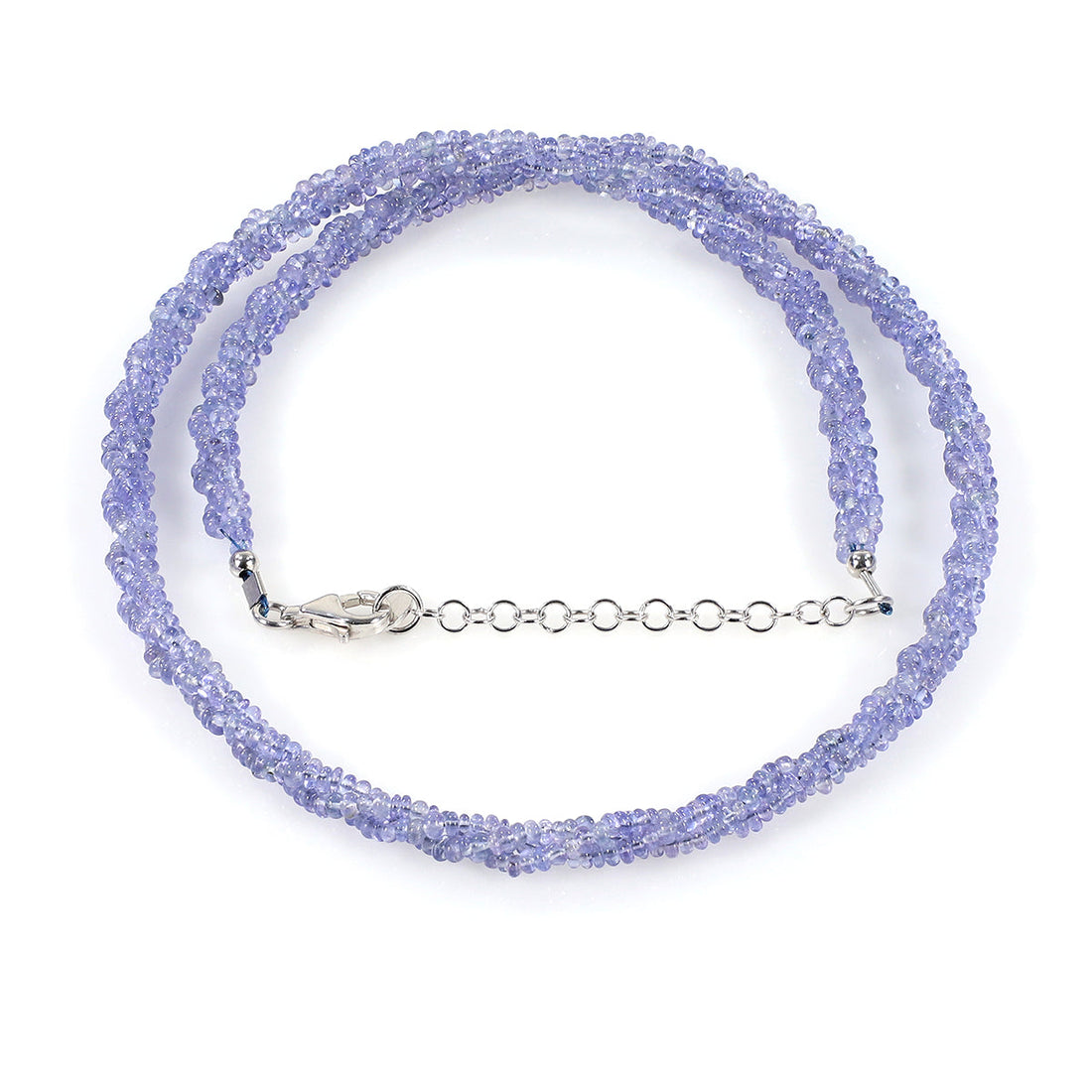 Tanzanite Twisted Rope Silver Necklace