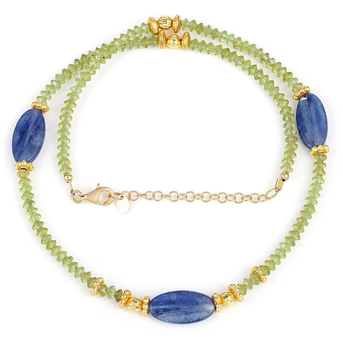 Peridot and Kyanite Silver Necklace