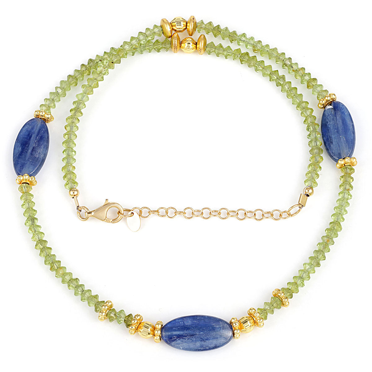 Peridot and Kyanite Silver Necklace