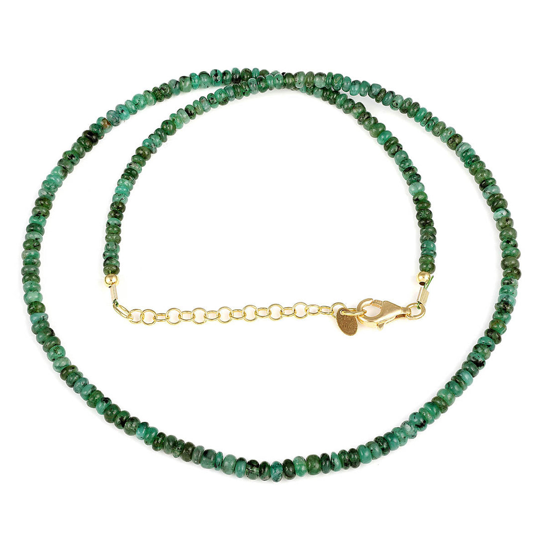 Emerald Beads Silver Necklace
