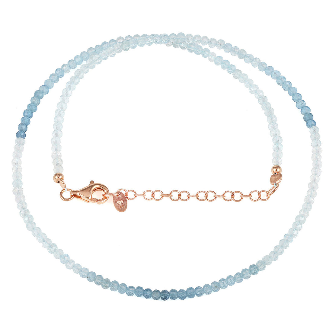 Sterling Silver Shaded Aquamarine Necklace