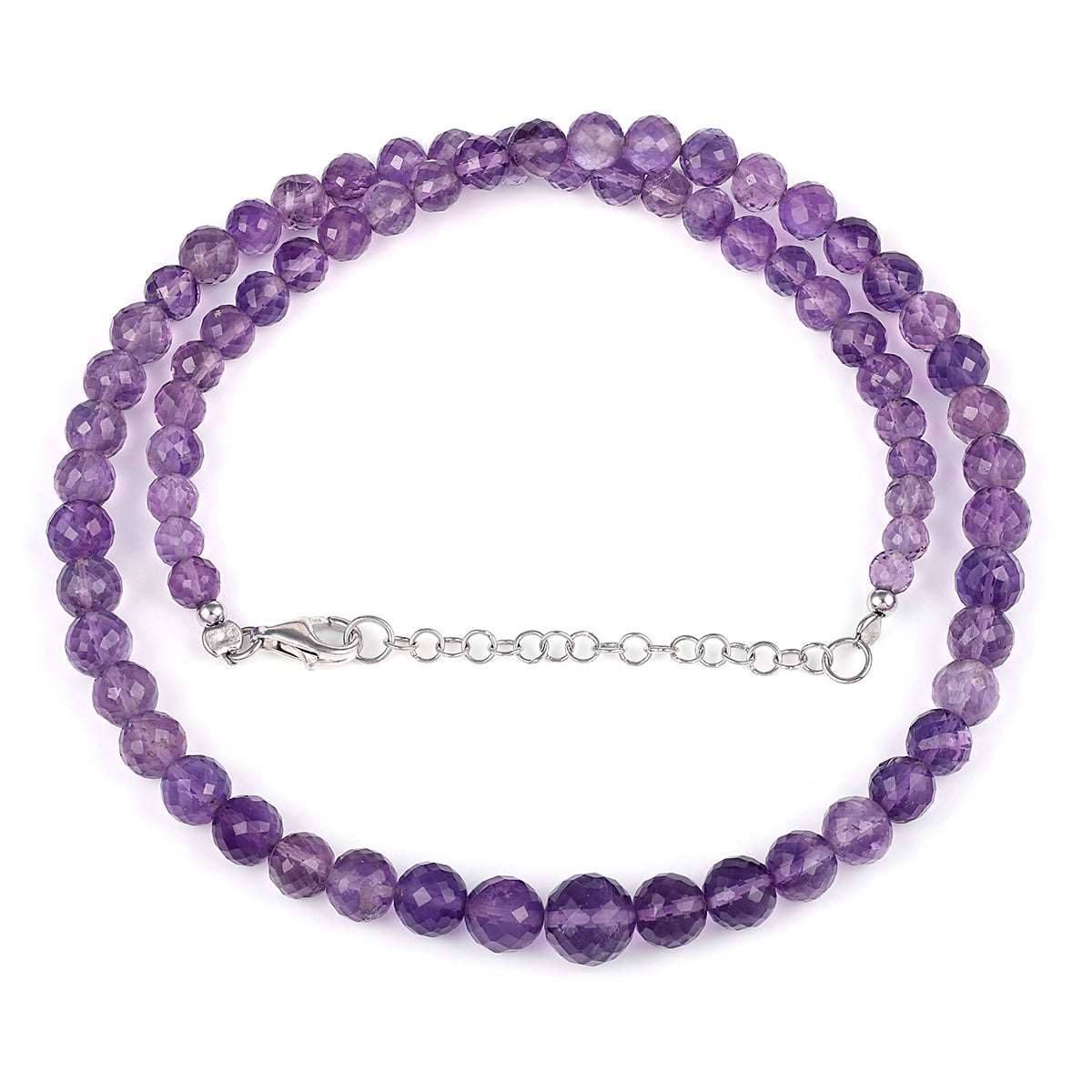 Amethyst Silver Chain Necklace