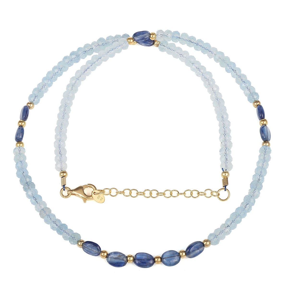 Aquamarine and Kyanite Silver Necklace
