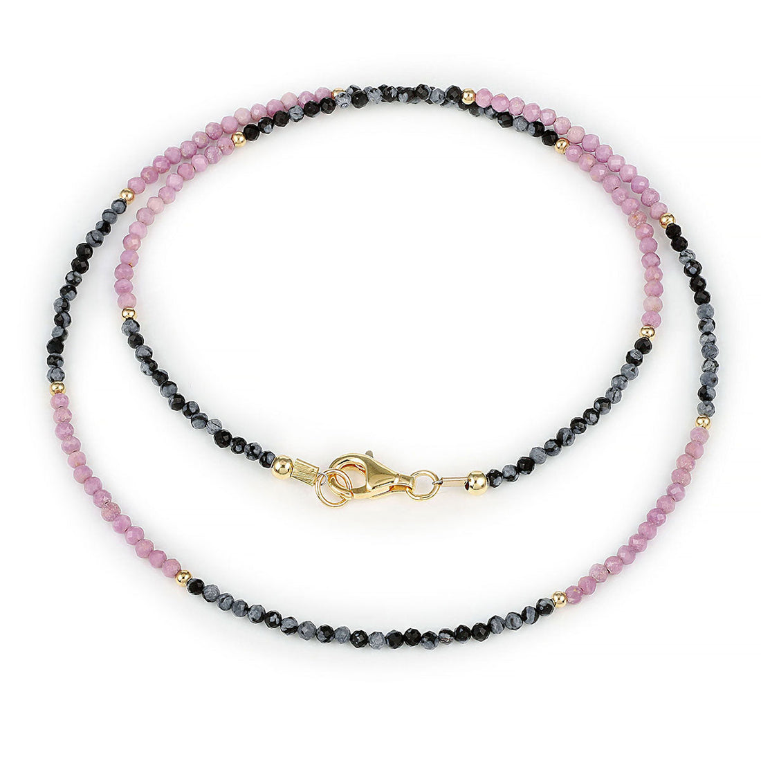 Snowflake Obsidian and Phosphosiderite Necklace
