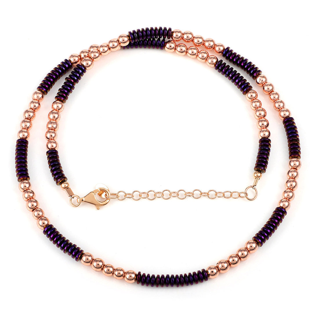 Hematite Beads Sterling Silver Necklace