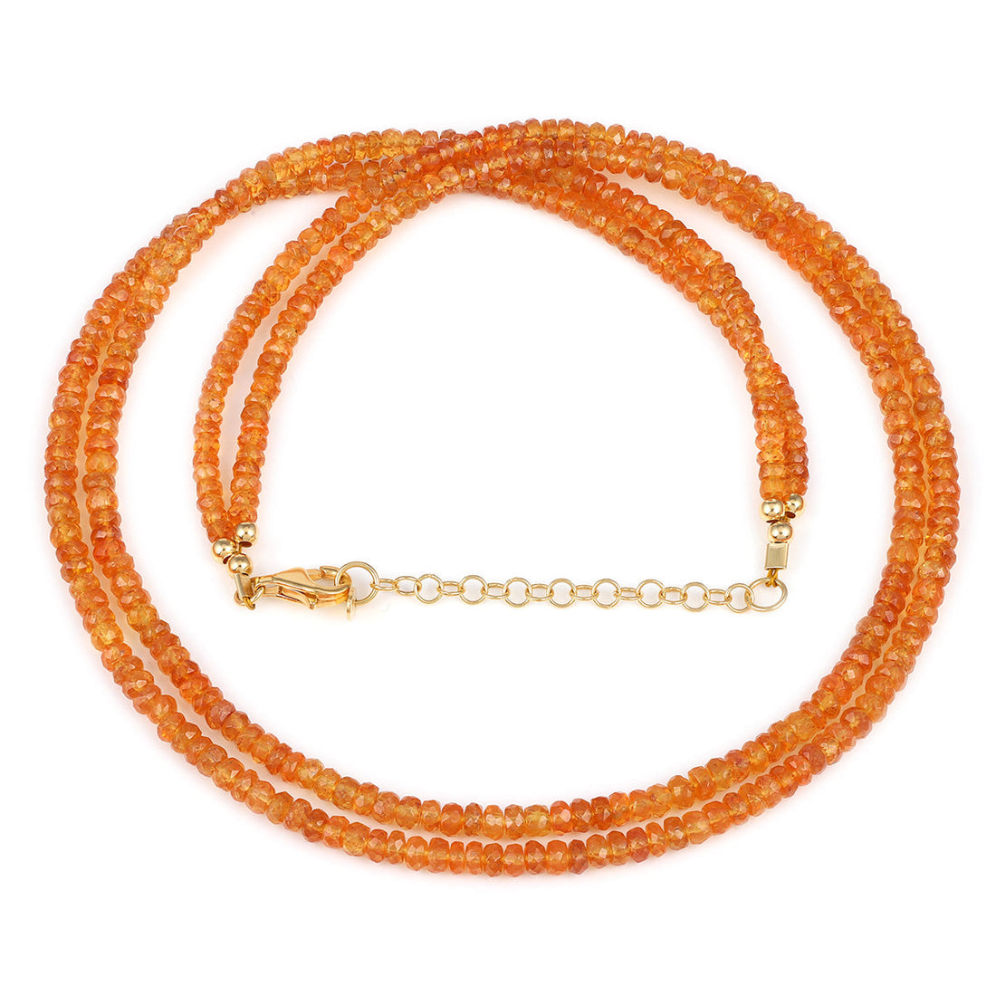 Mandarin Garnet Layered Silver Necklace