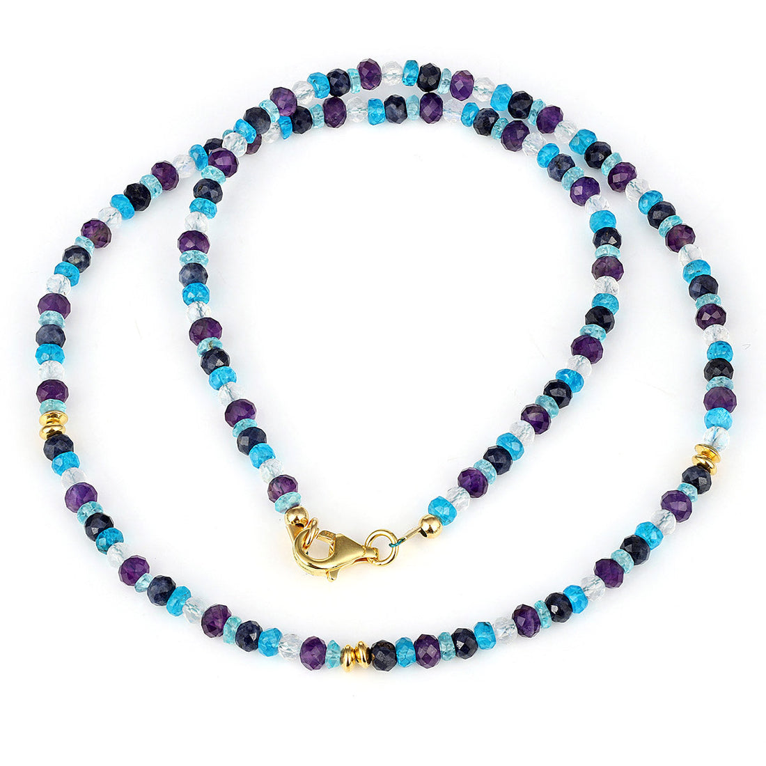 Multi Gemstone Silver Choker Necklace