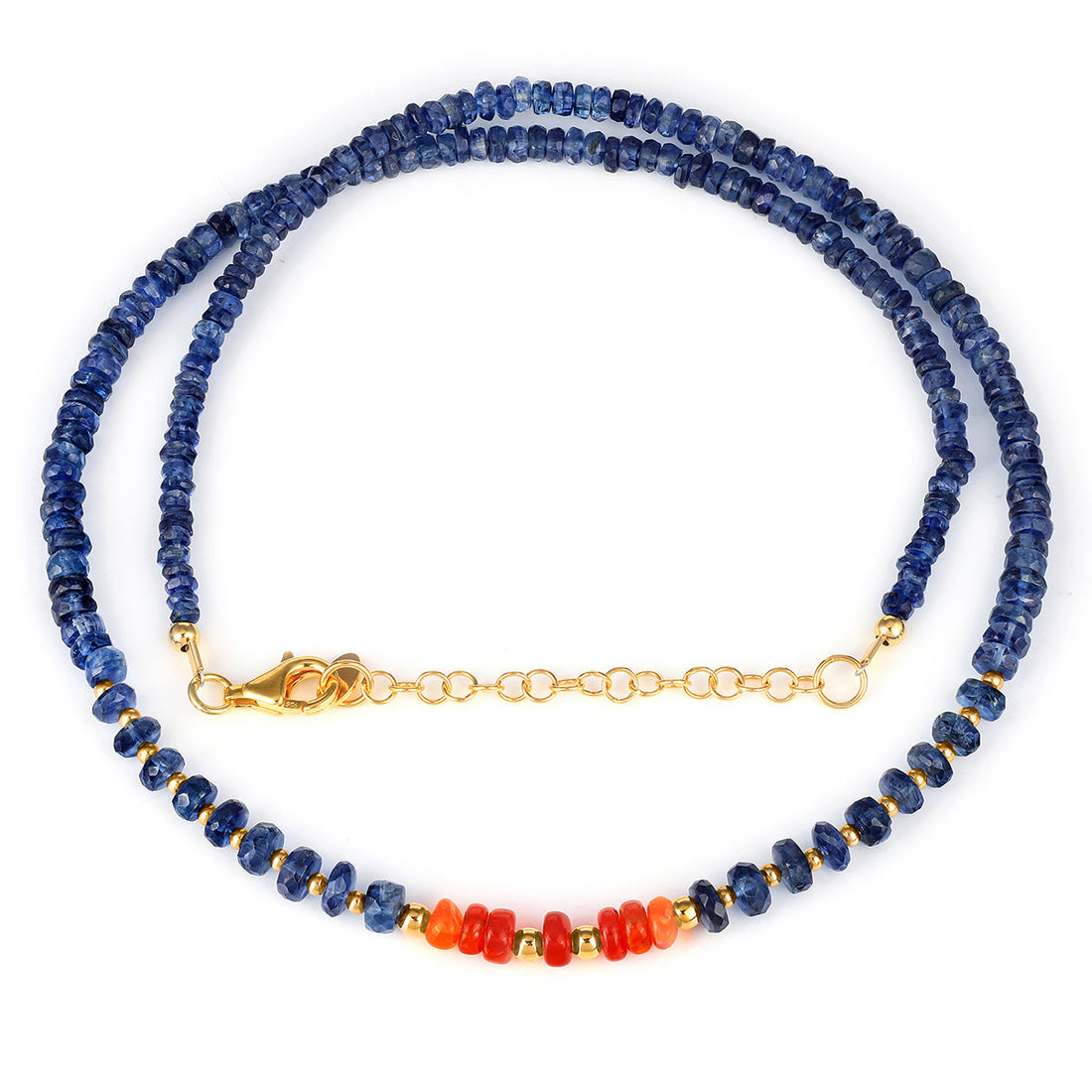 Kyanite and Ethiopian Opal Silver Necklace