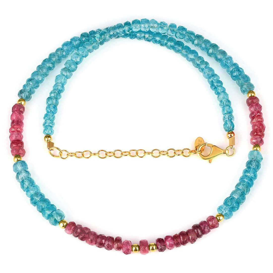 Apatite and Tourmaline Silver Necklace