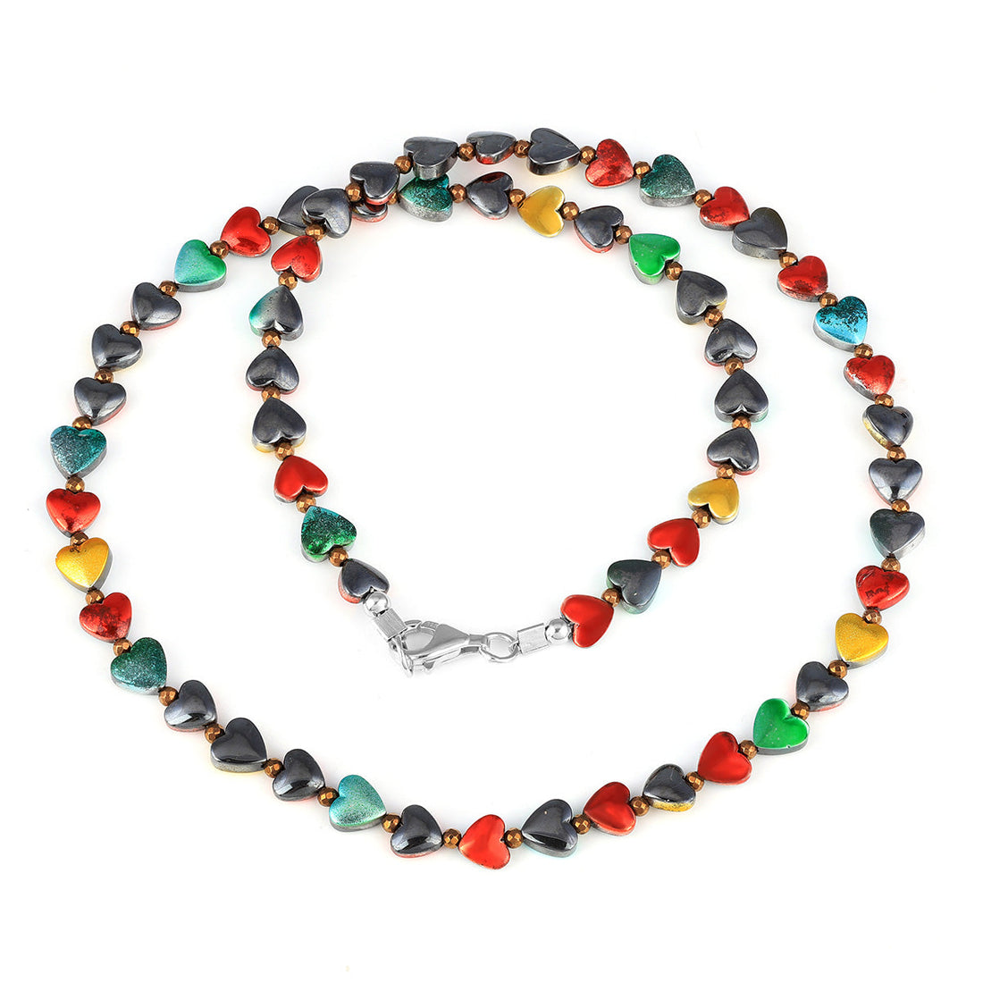 Sterling Silver Multicolor Hematite Necklace
