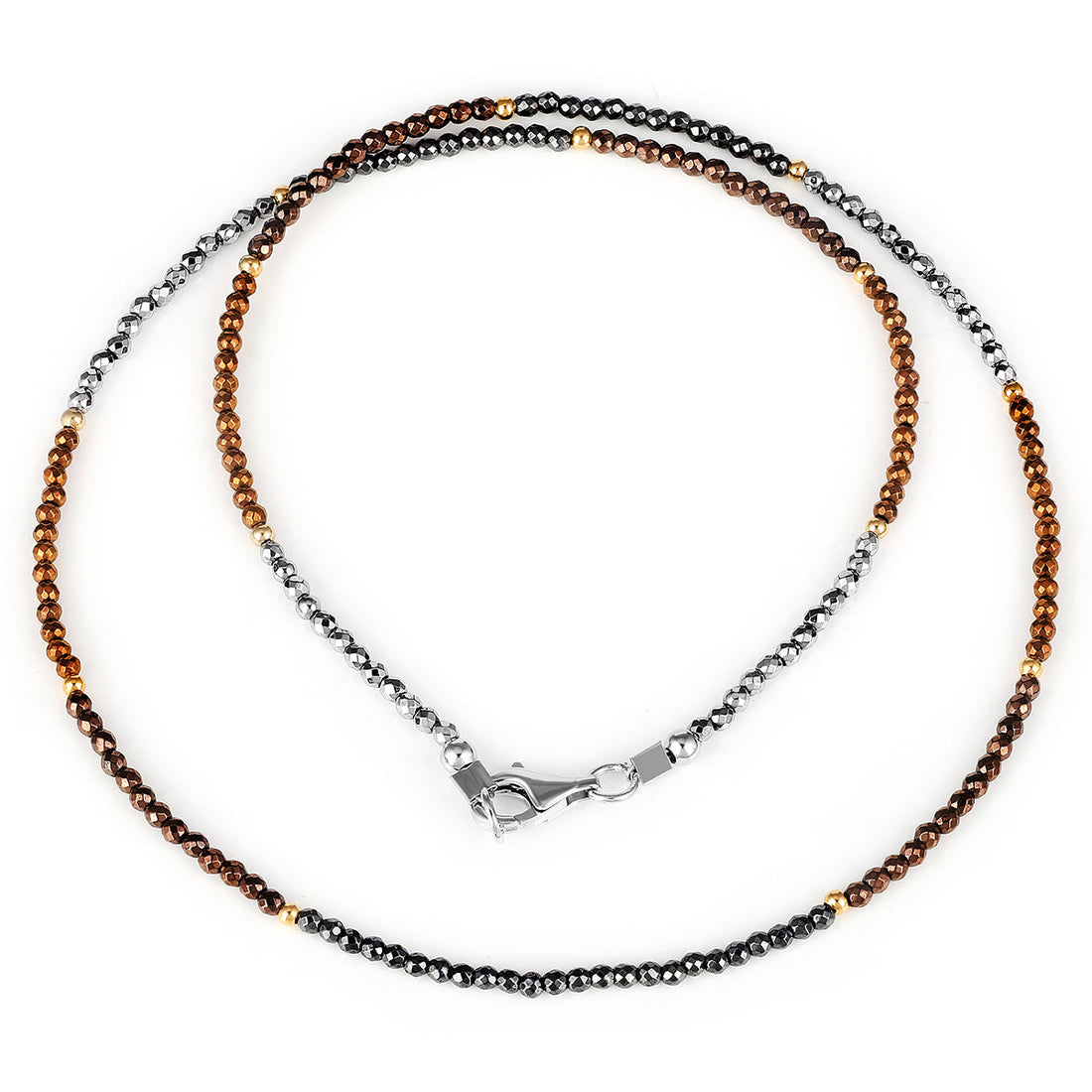 Sterling Silver Multi Hematite Choker Necklace