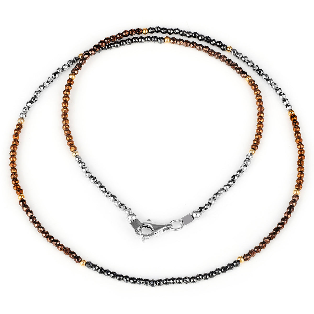Sterling Silver Multi Hematite Choker Necklace