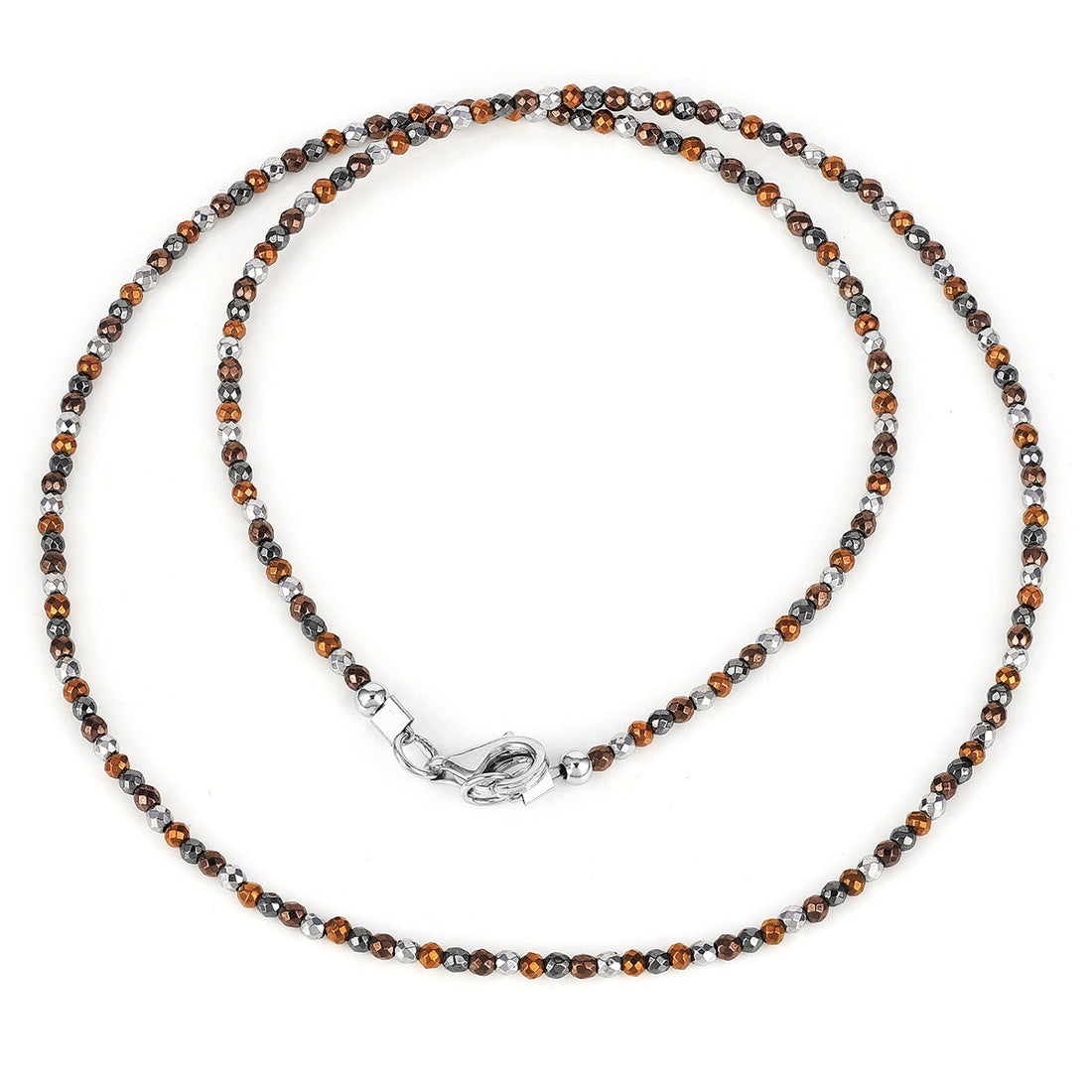 Sterling Silver Hematite Beads Choker Necklace