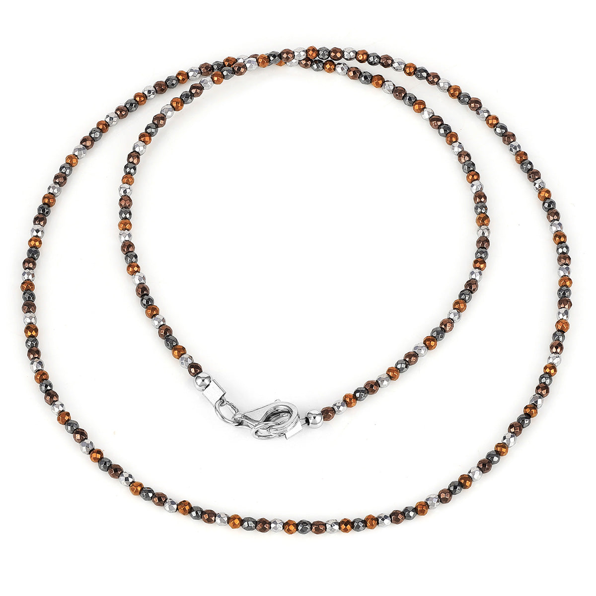 Sterling Silver Hematite Beads Choker Necklace