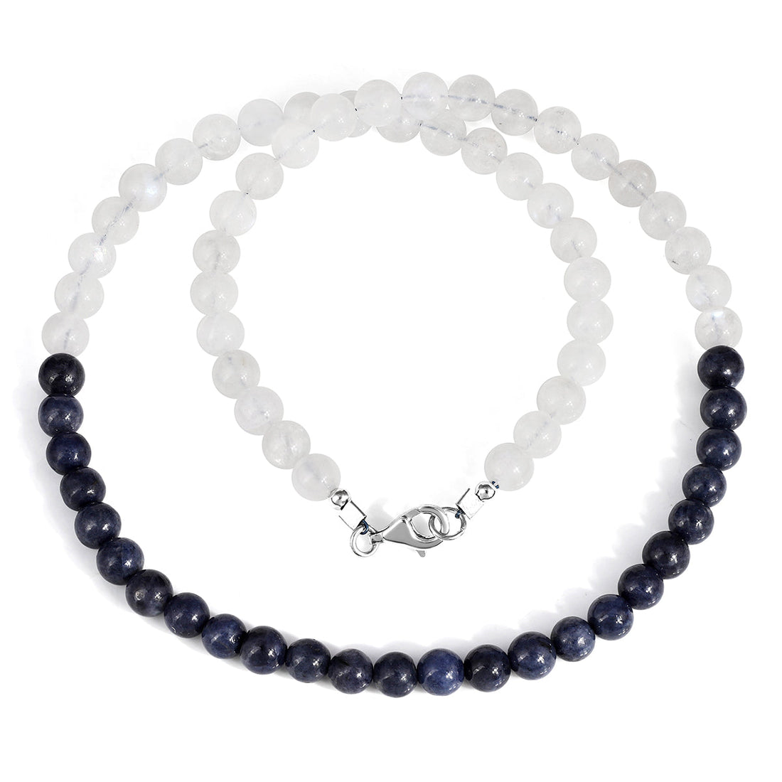 Rainbow Moonstone and Sapphire Choker Necklace