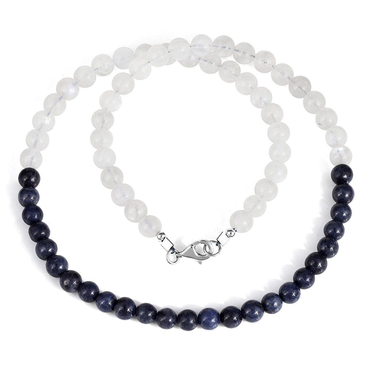 Rainbow Moonstone and Sapphire Choker Necklace