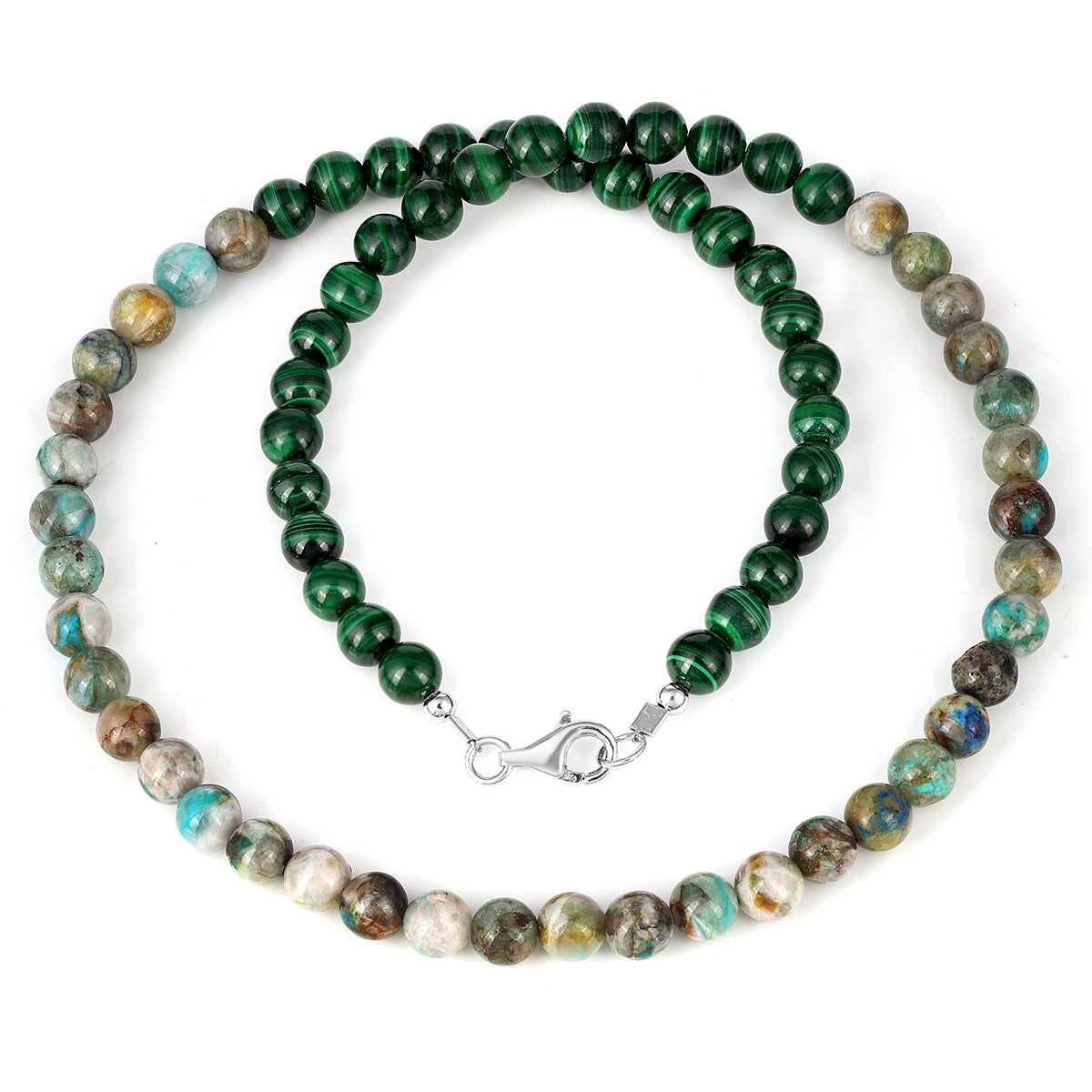 Malachite and Chrysocolla Choker Necklace