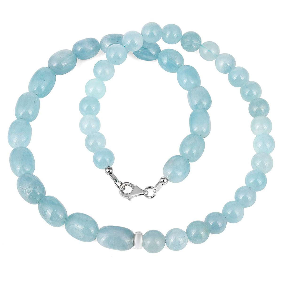 Aquamarine Choker Silver Necklace