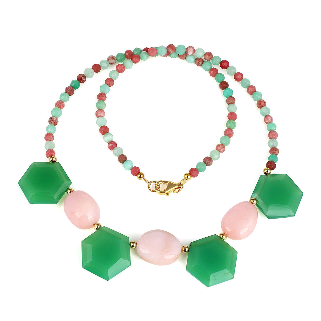 Multi Gemstone Beads Designer Silver Necklace