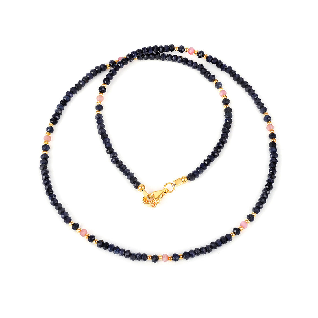 Blue Sapphire and Pink Opal Choker Necklace