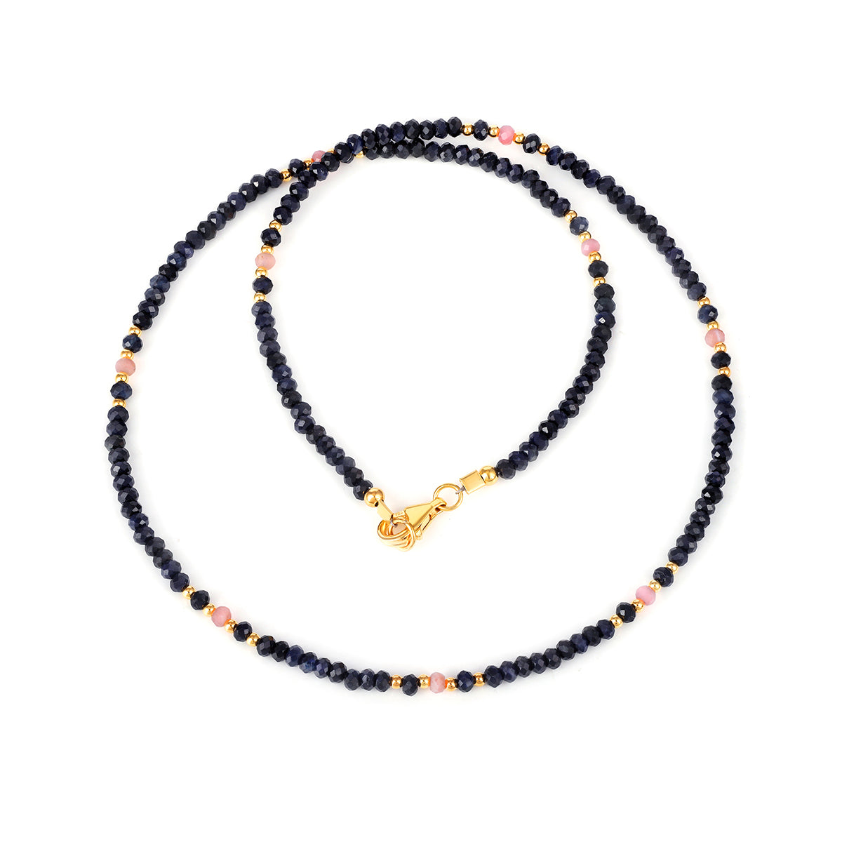 Blue Sapphire and Pink Opal Choker Necklace