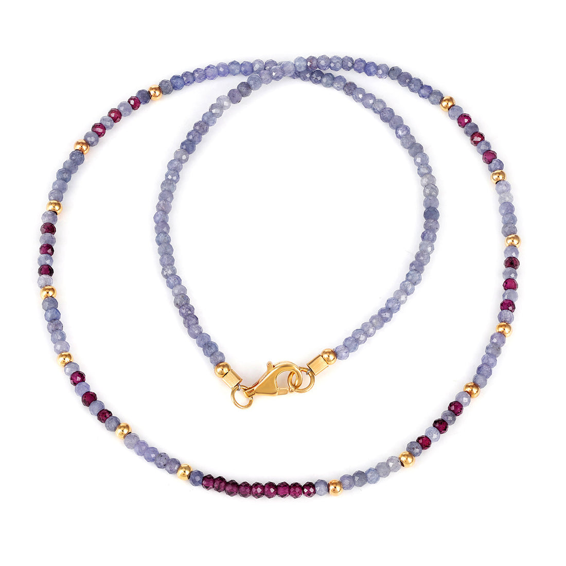Garnet and Tanzanite Choker Necklace