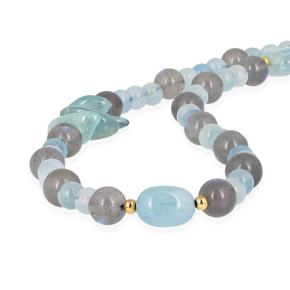 Aquamarine and Labradorite Silver Necklace
