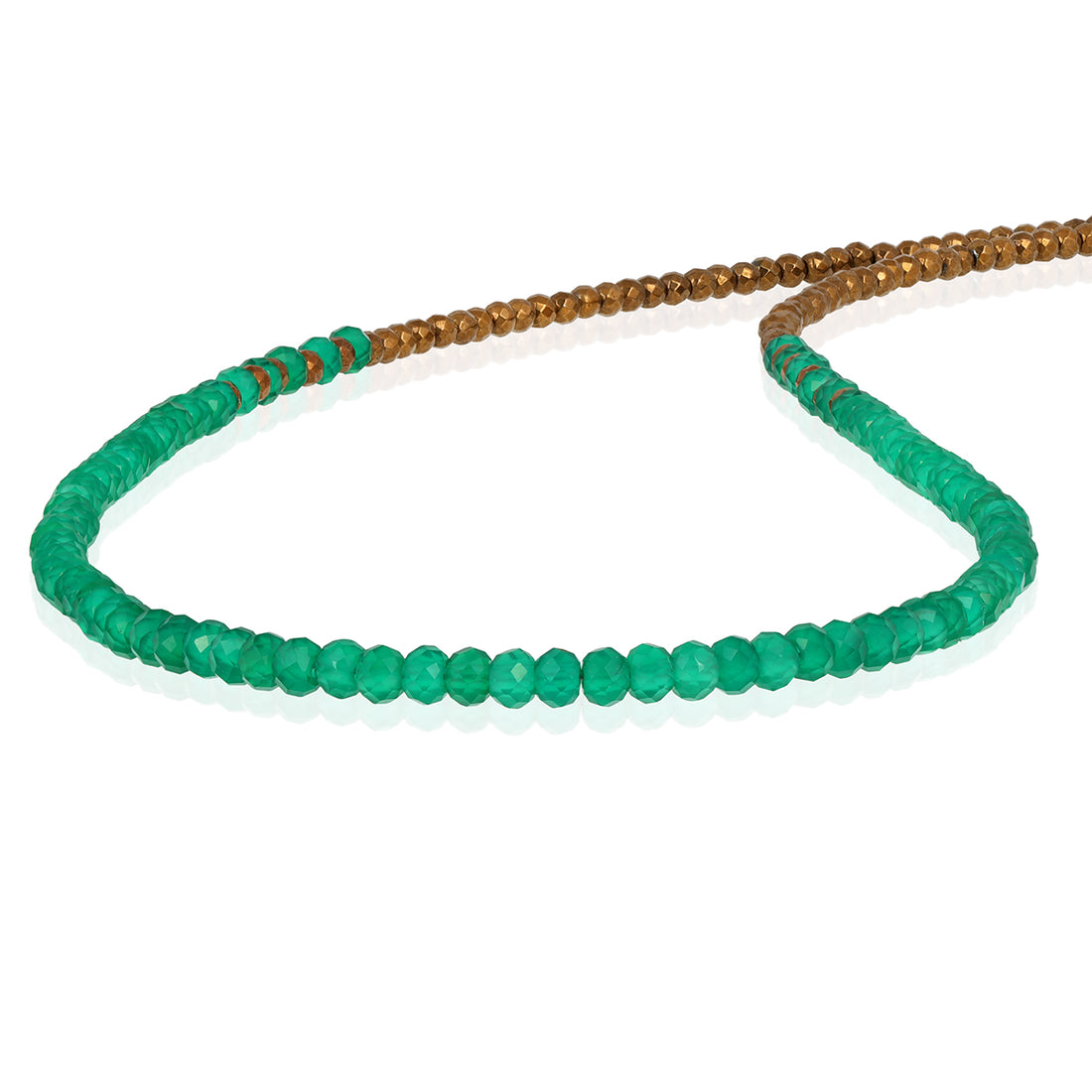 Green Onyx and Hematite Silver Necklace