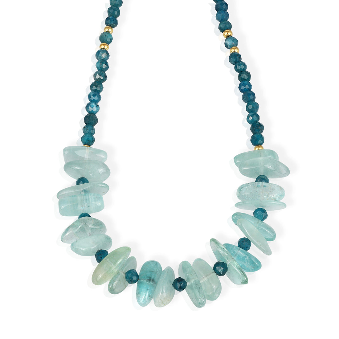 Apatite and Aquamarine Silver Necklace