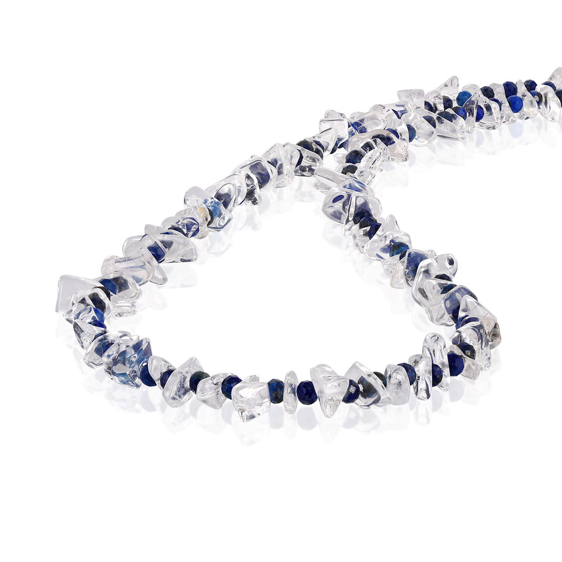 Crystal Quartz and Lapis Lazuli Silver Necklace