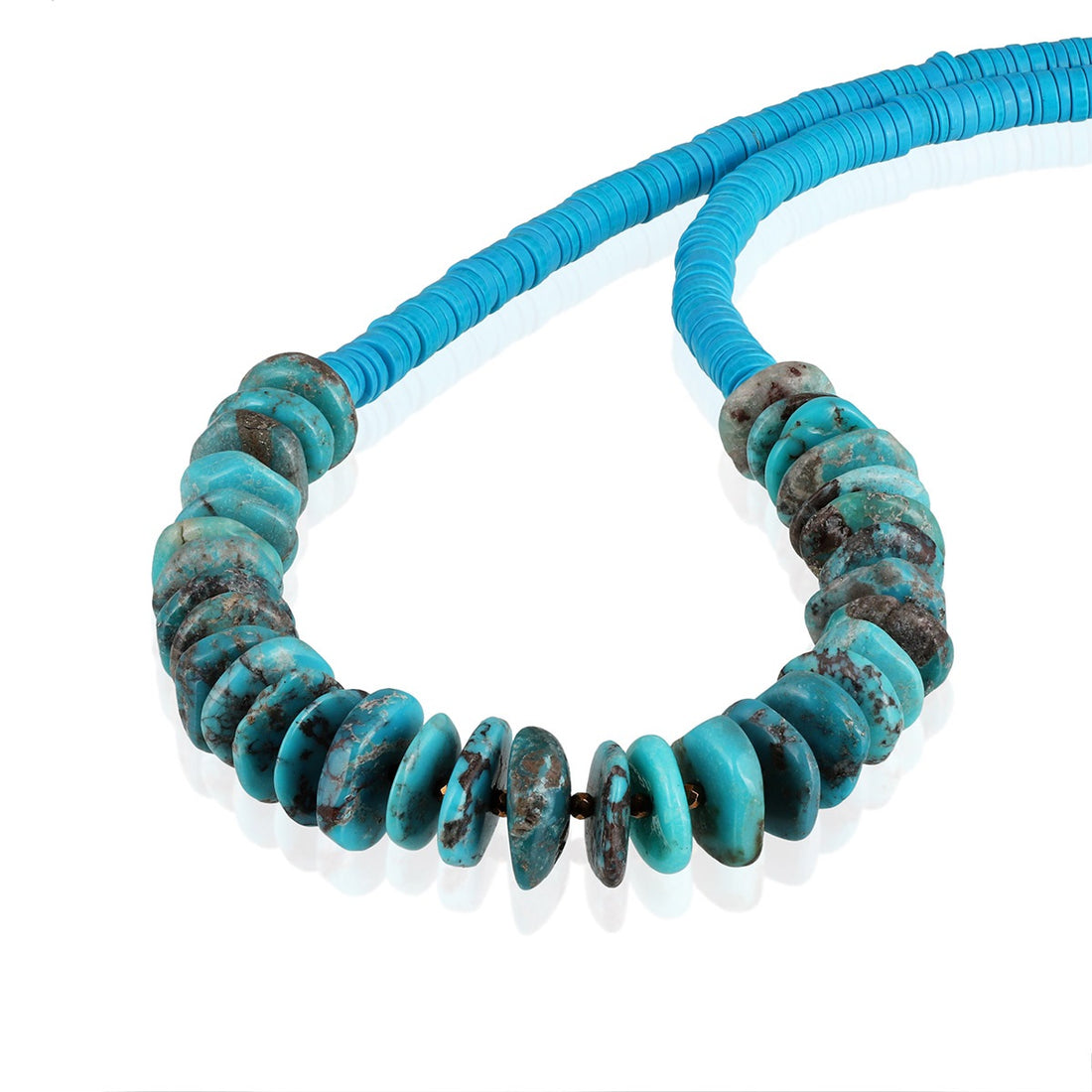 Hematite and Turquoise Silver Necklace