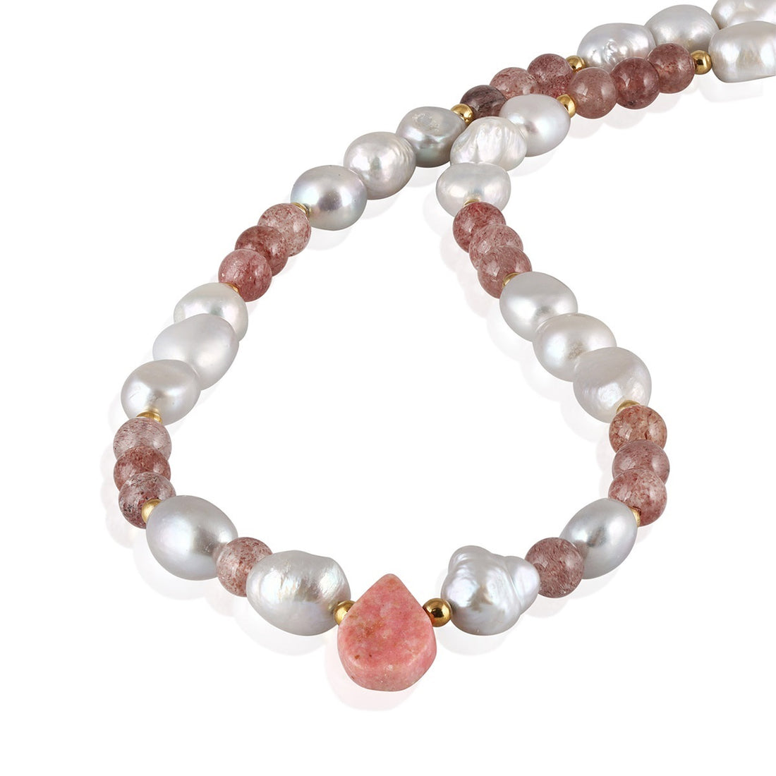 Multi Gemstone Beads Silver Necklace