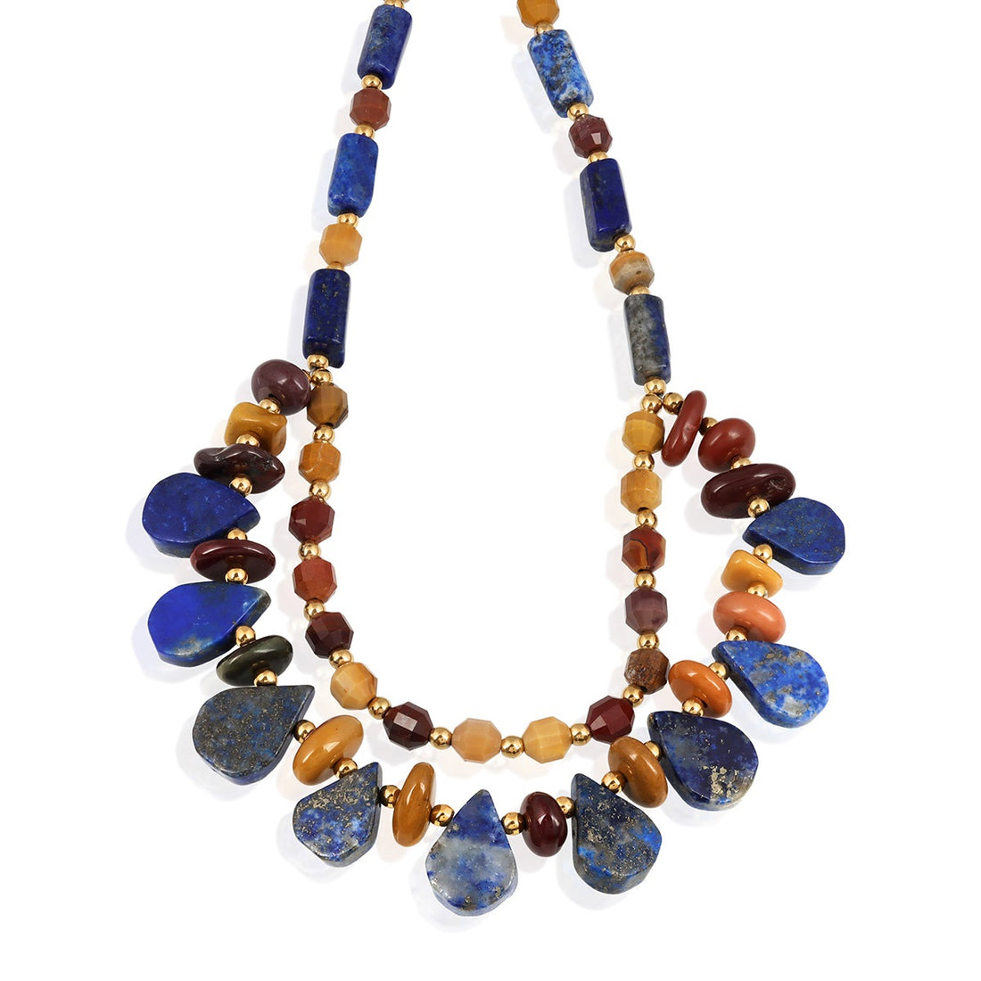 Lapis Lazuli, Mookaite and Hematite Silver Necklace