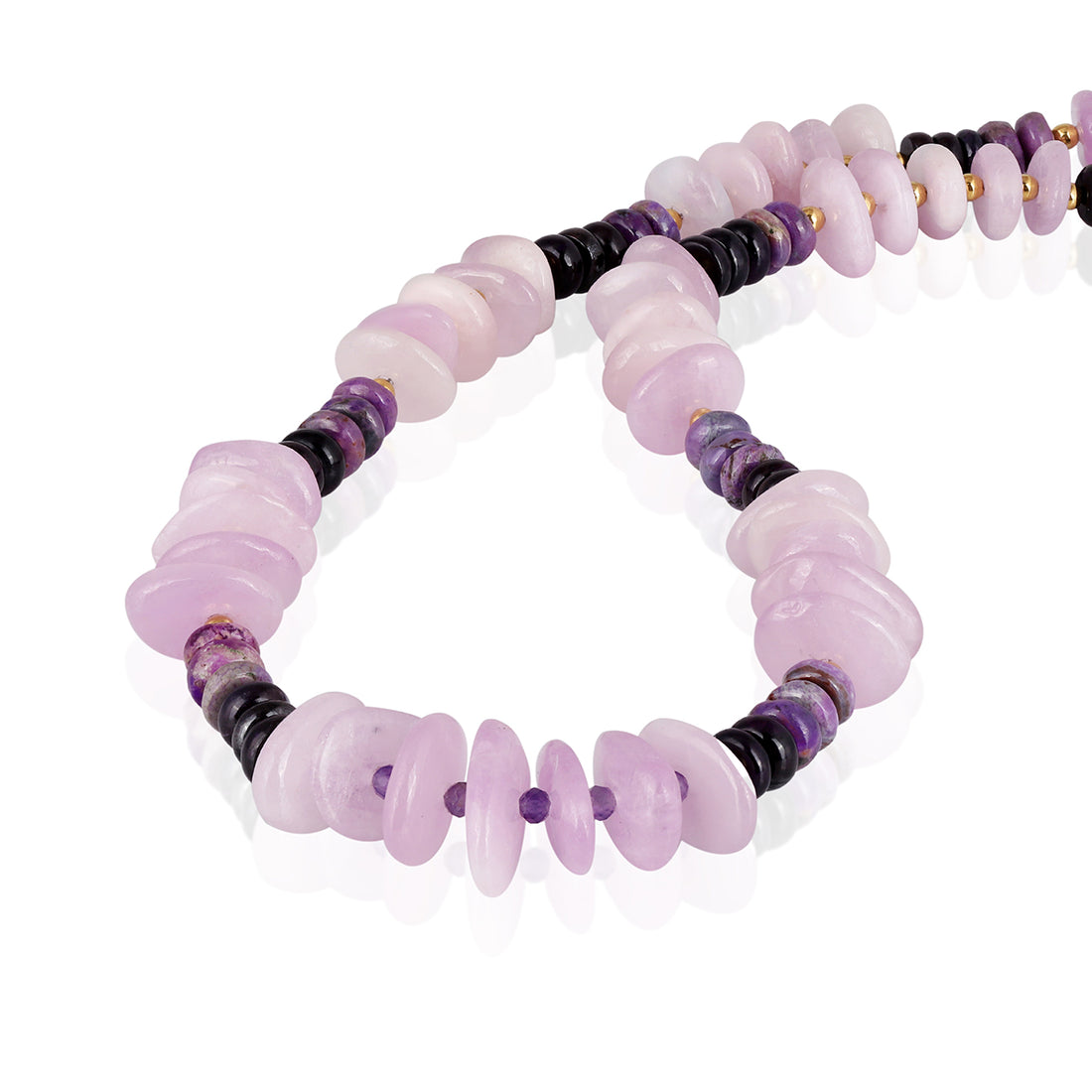 Kuznite, Sugilite and Amethyst Silver Necklace
