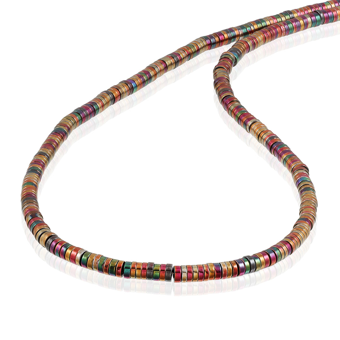 Mystic Hematite Wheels Silver Necklace