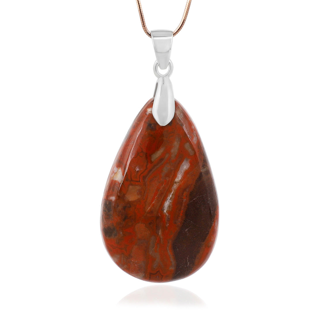 Cappuccino Jasper Cabochon Silver Pendant
