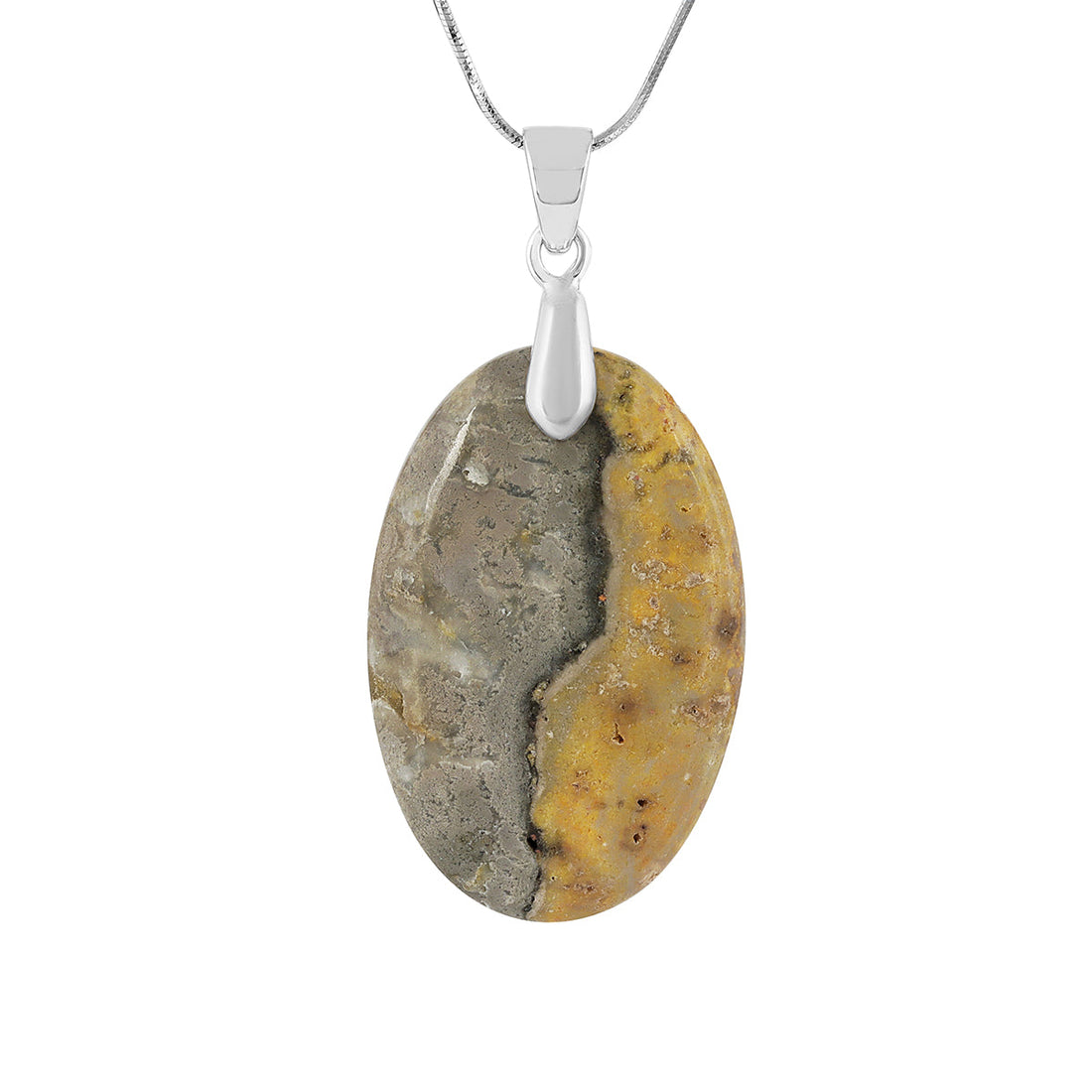 Bumble Bee Jasper Silver Pendant