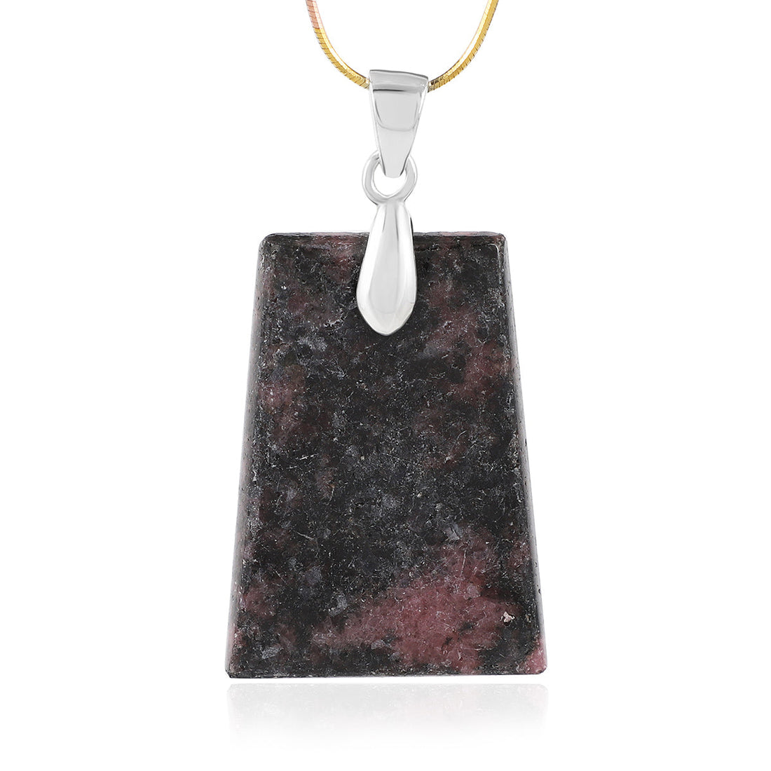Rhodonite Fancy Cabochon Silver Pendant