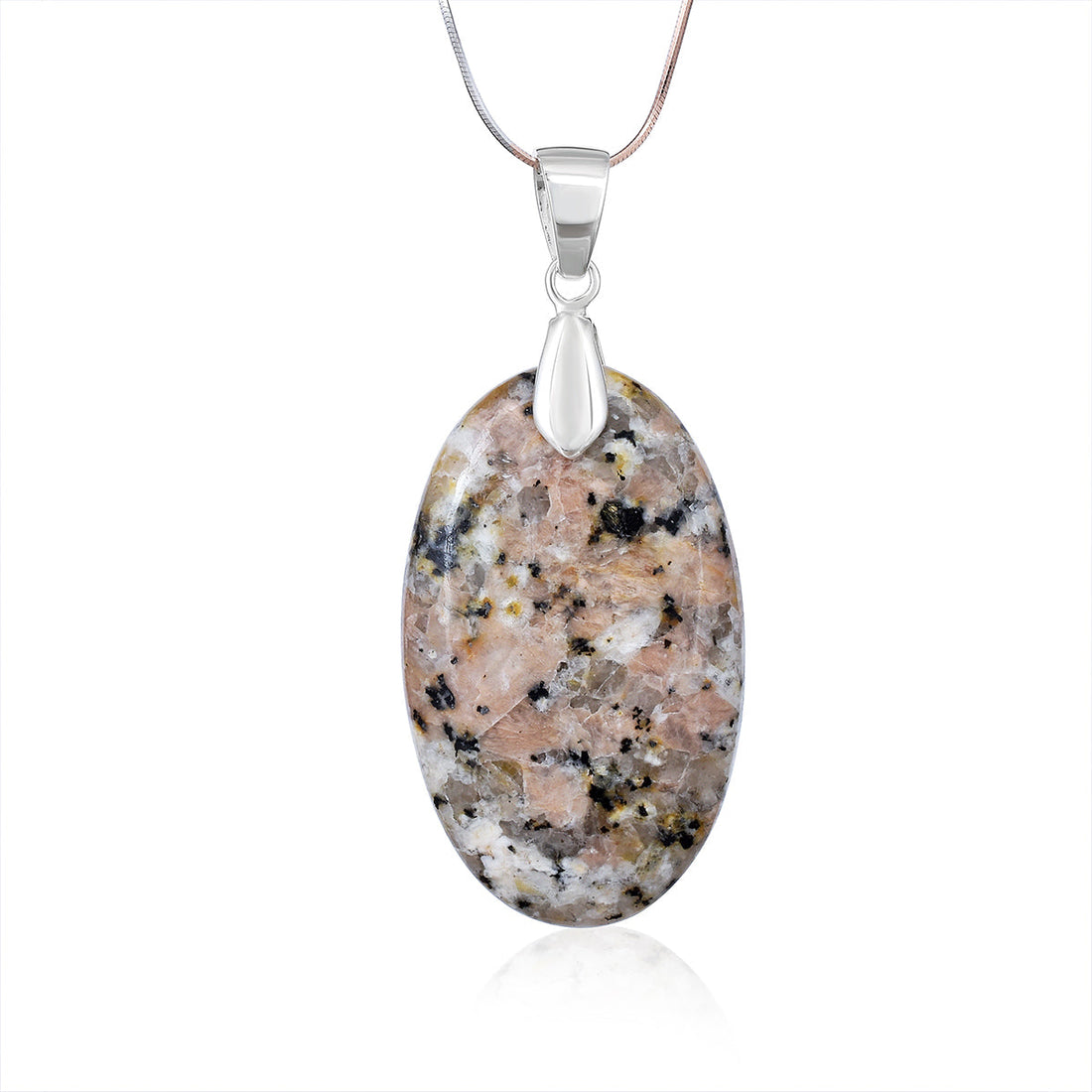 Pink Dot Jasper Silver Pendant