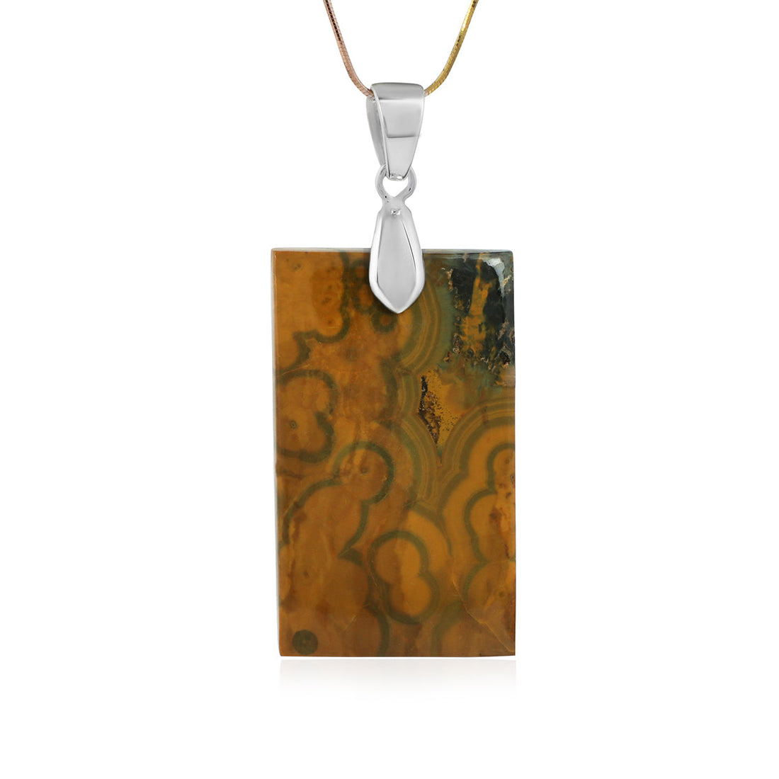 Wooden Jasper Silver Pendant