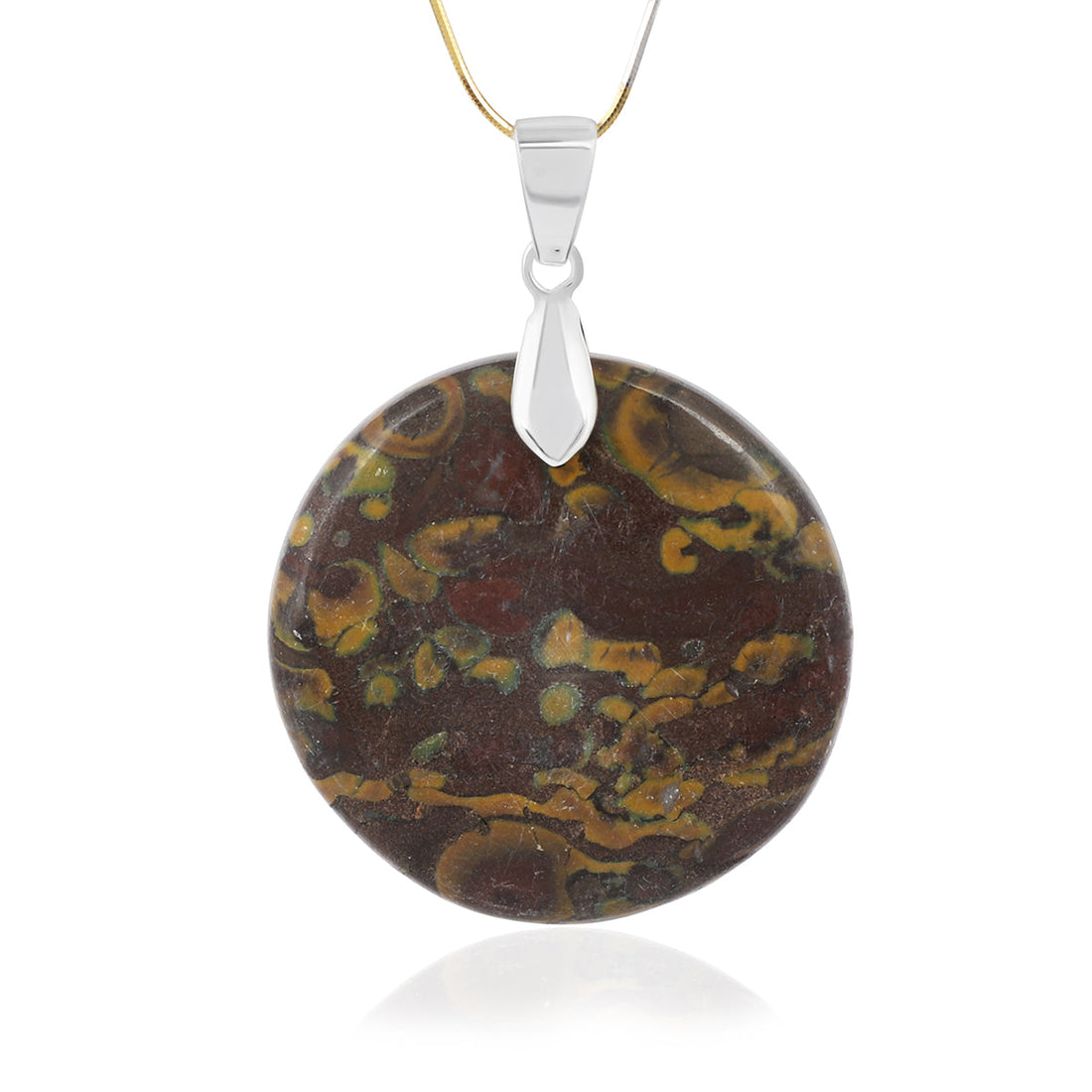 Flower Jasper Silver Pendant