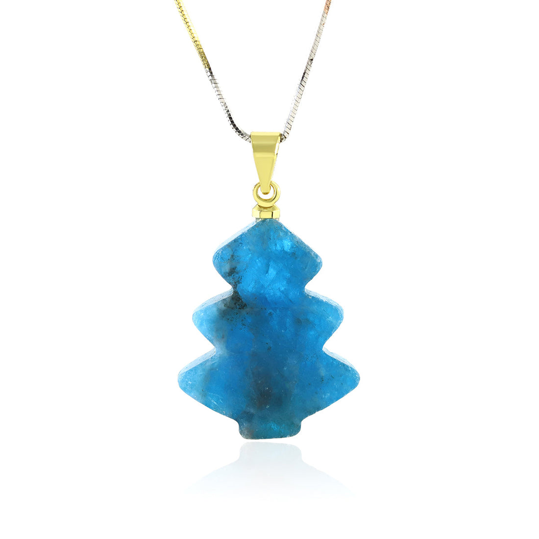 Neon Apatite Christmas Tree Pendant