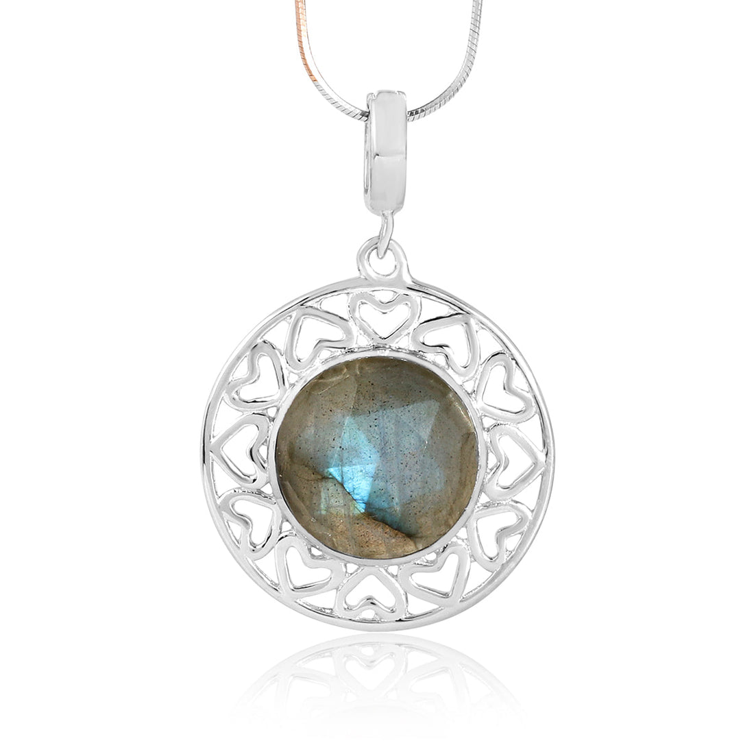 Sterling Silver Labradorite Unisex Pendant
