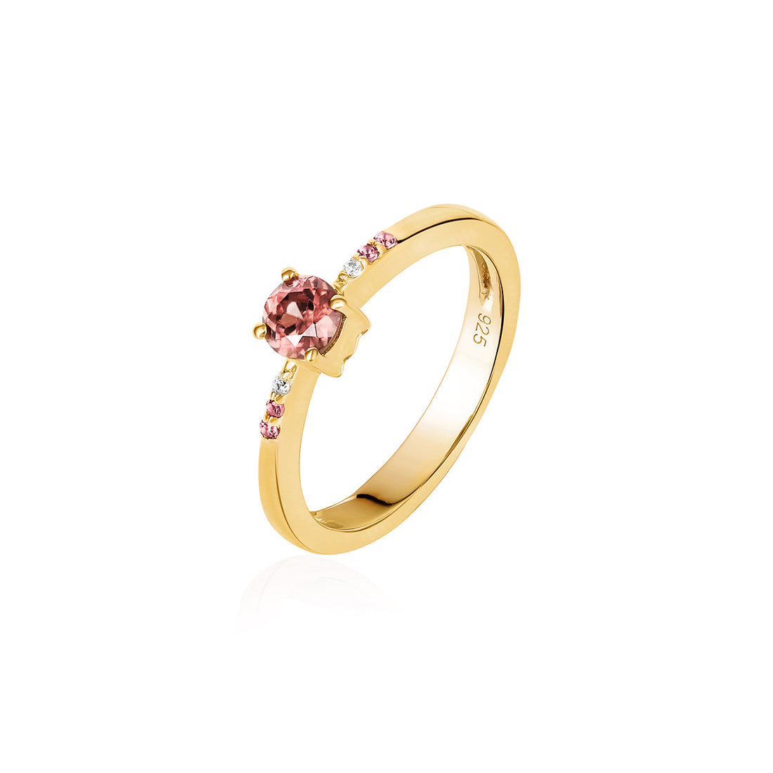 Pink Zircon Silver Engagement Ring