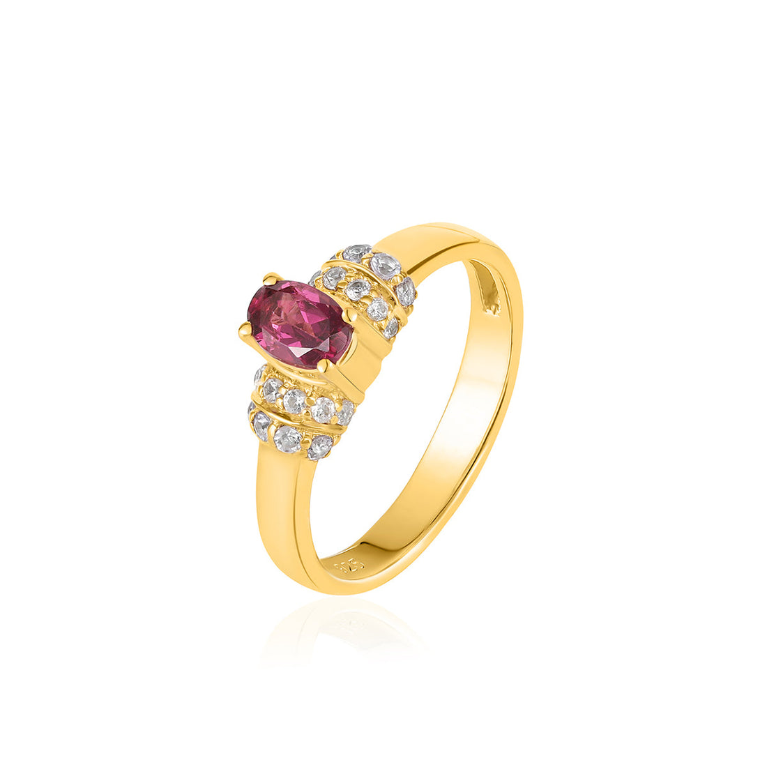 Garnet with Accents Silver Ring