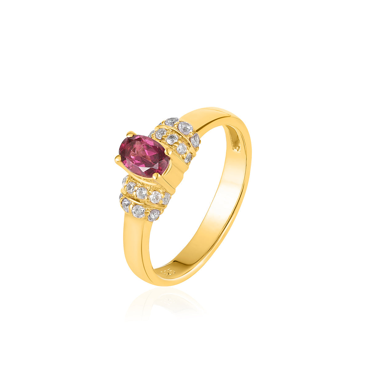Garnet with Accents Silver Ring
