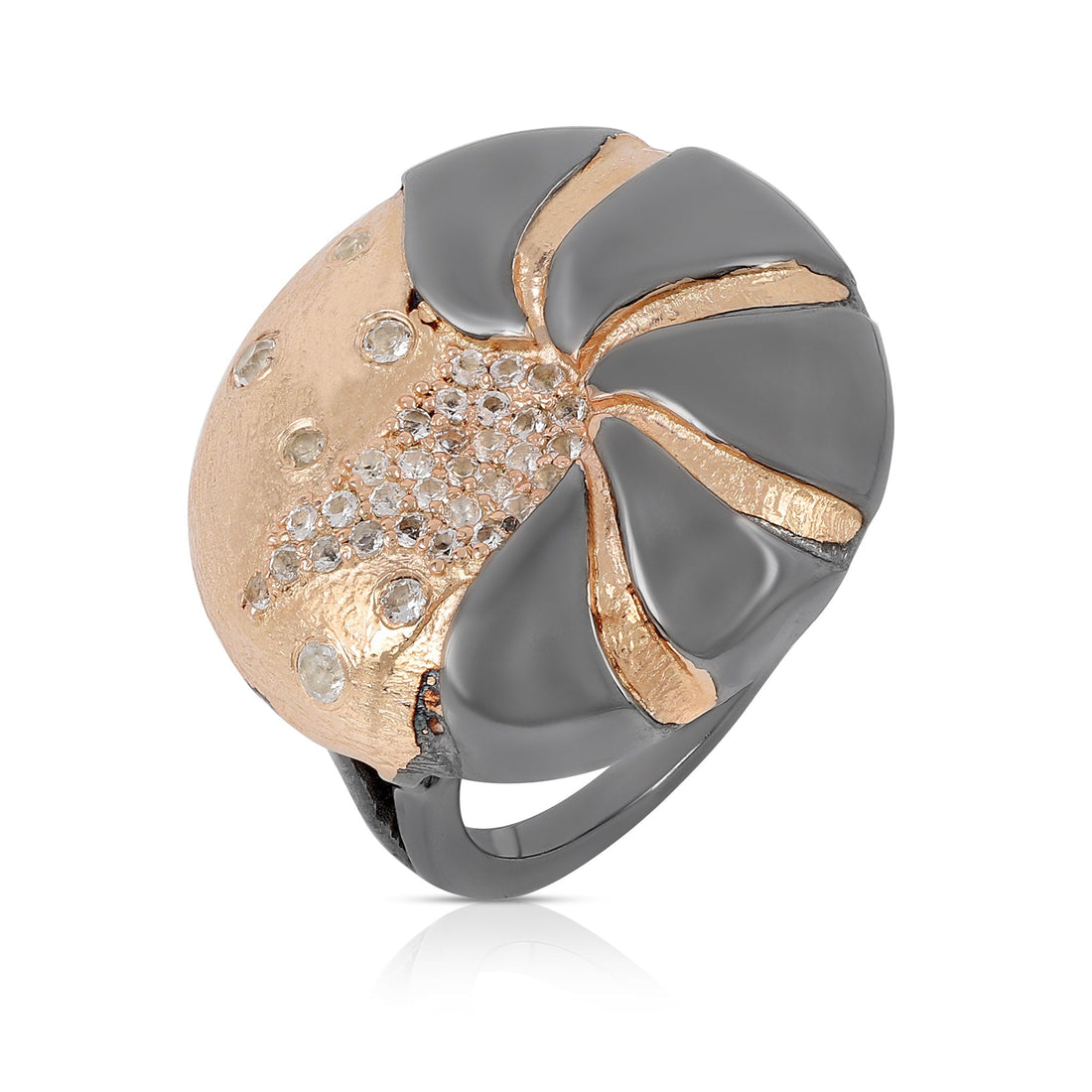 Diamond Cocktail Silver Ring